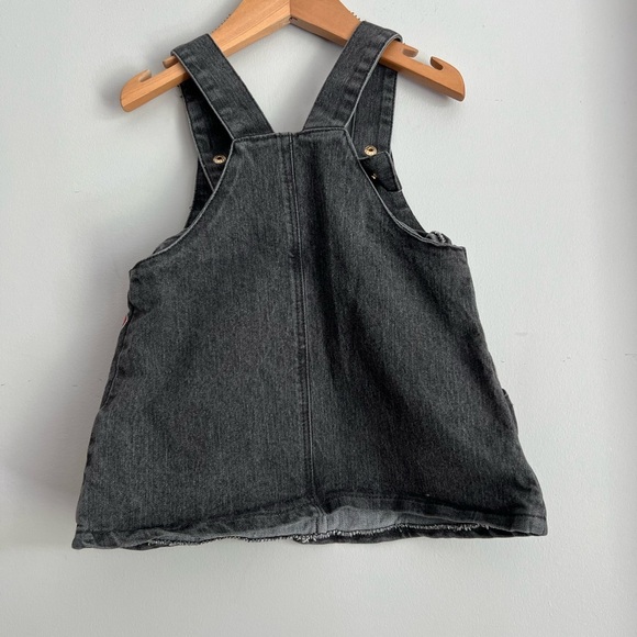 Disney Minnie & Mickey Mouse Overalls Dress Black Denim 12M Baby Girl - Picture 2 of 7